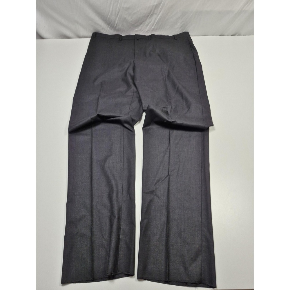 Tallia Suit Pants Mens 46x38 Gray 100% Wool Charcoal Flat Front Dress NWT